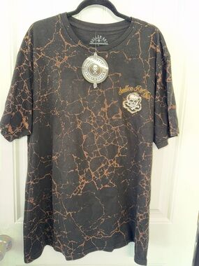 Sullen Men’s Black & Brown Acid-Wash Short Sleeve Tee
